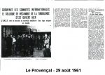 Le Provençal - 29 août 1961 {JPEG}